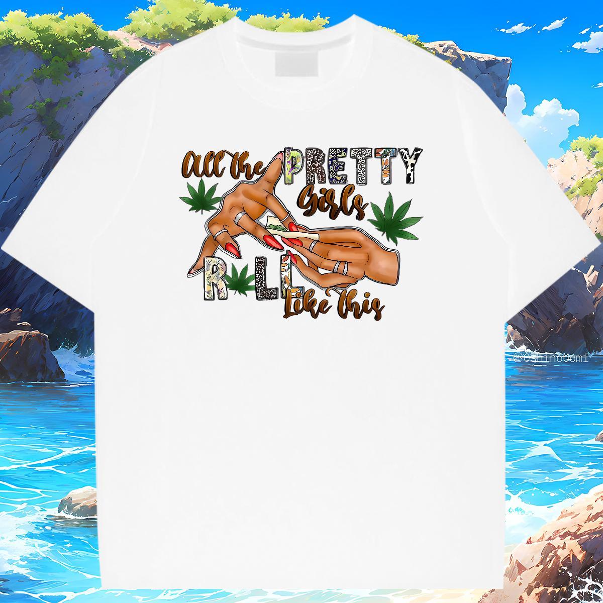 T Shirts Men 100% Cotton 230g hands Beach Breathable Short Sleeve Anime Print Men Tees Casual New Brand Polos