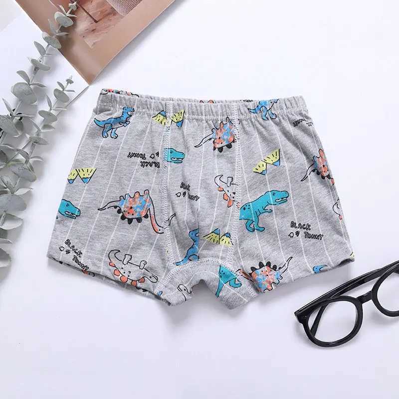 6 pieces/batch of boys underwear boxing cotton teenagers underwear childrens underwear childrens soft boys shorts 2-12 years oldW240715
