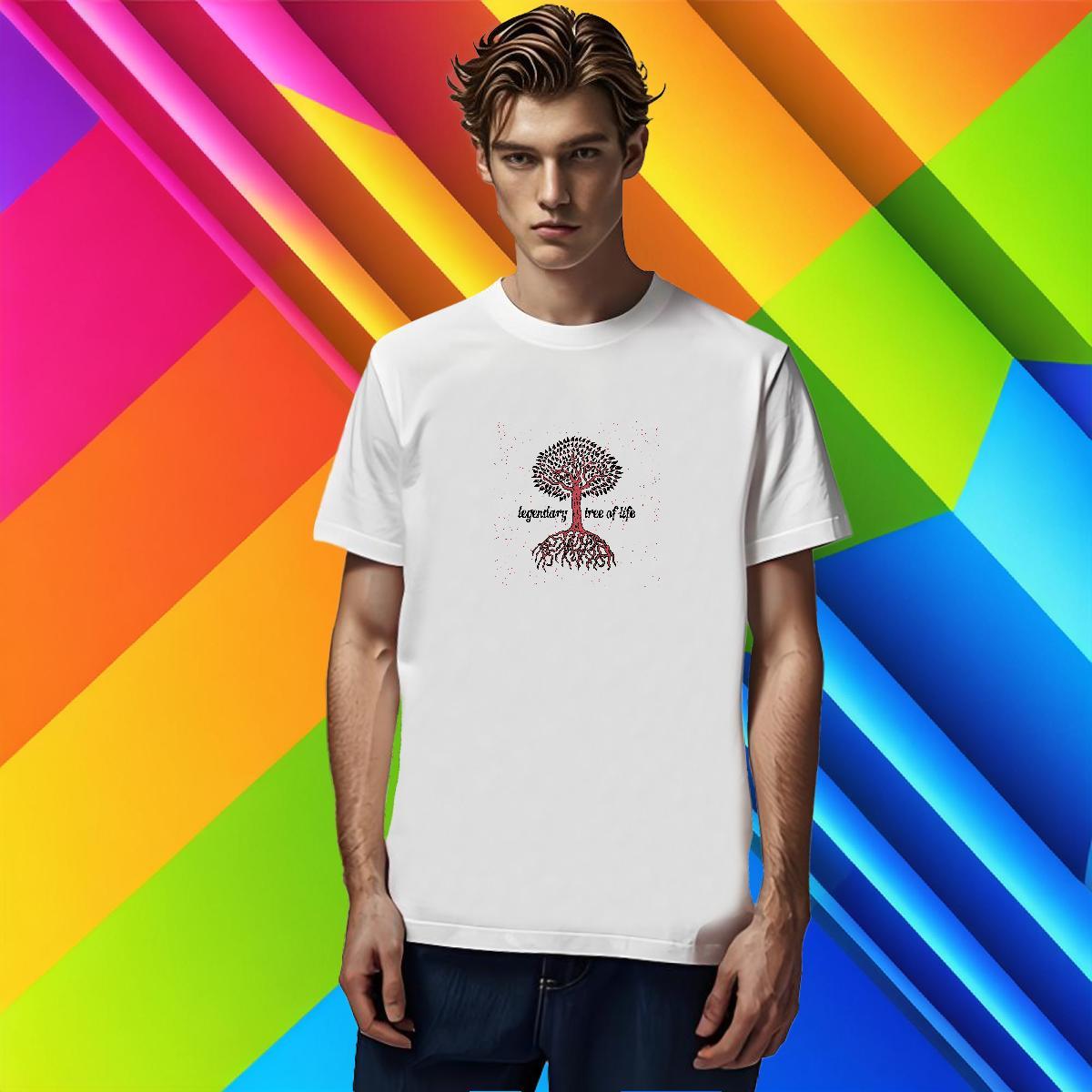 T-Shirts for Men 230g Cotton tree Home Outdoor Breathable Short Sleeve DIY Men Tshirts Fashion New Unisex Tops