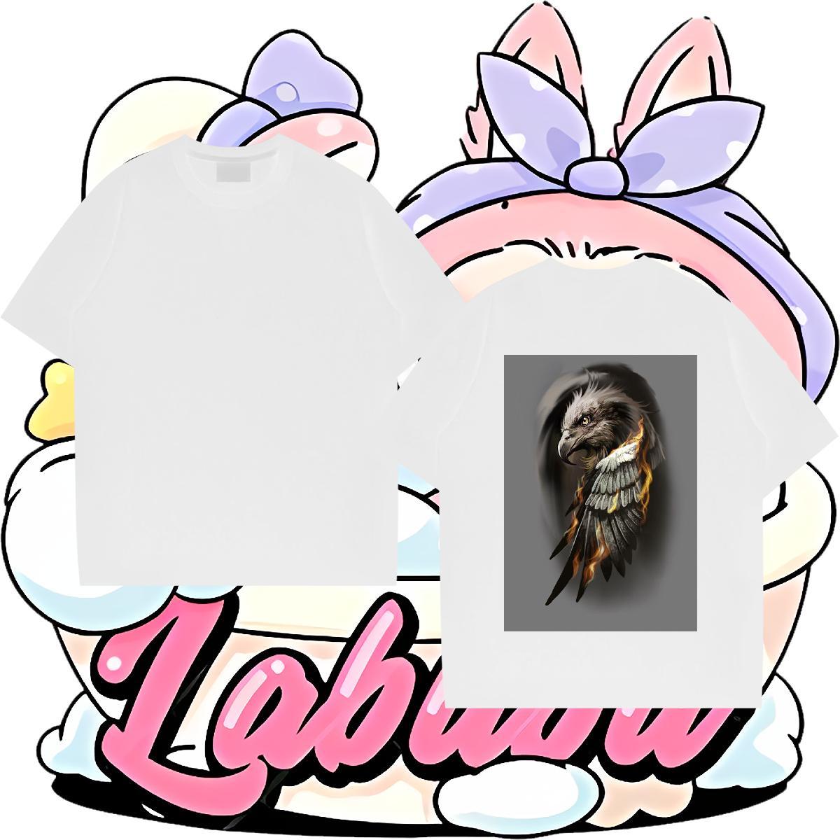 Fashion Casual T Shirt For Man 230g 100% Cotton eagle Anime Printing Street Tees Shirts Crew Neck Soft Couples T Shirts Custom Cartoon