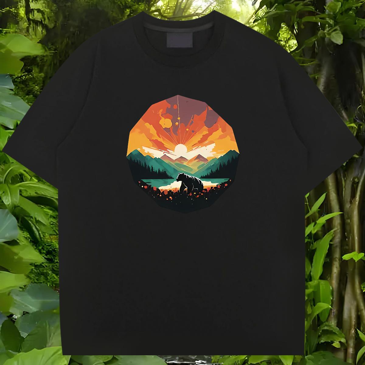Fashion Men T Shirts 100% Cotton 230g bear Spring Summer Clothes O Neck Short Sleeves Soft Men Tees Custom Big Size