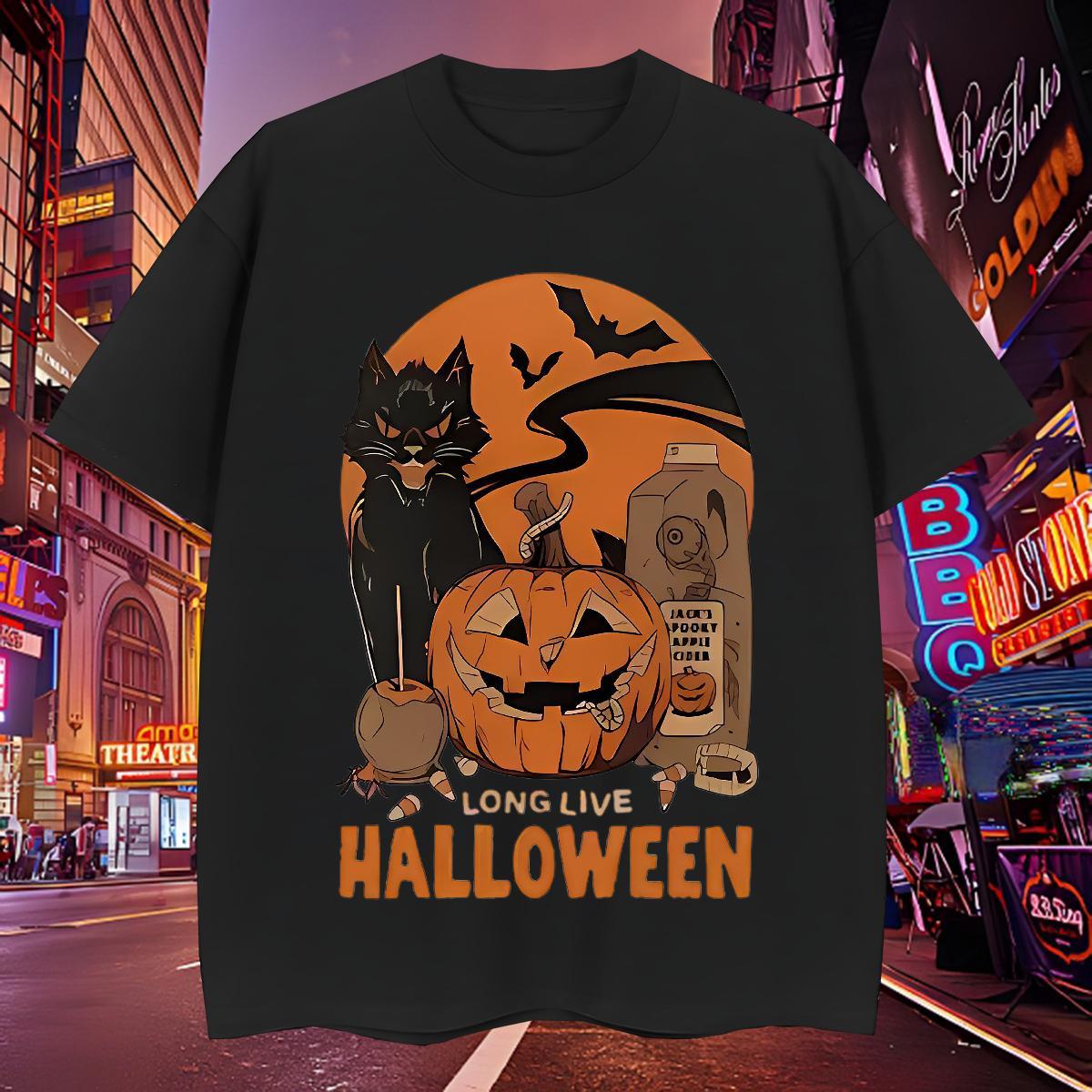 Popular Men Tops Tees 230g 100% Cotton pumpkin T shirt Casual Beach Round Neck Short Sleeve DIY Printed Wholesale Tops Shirt