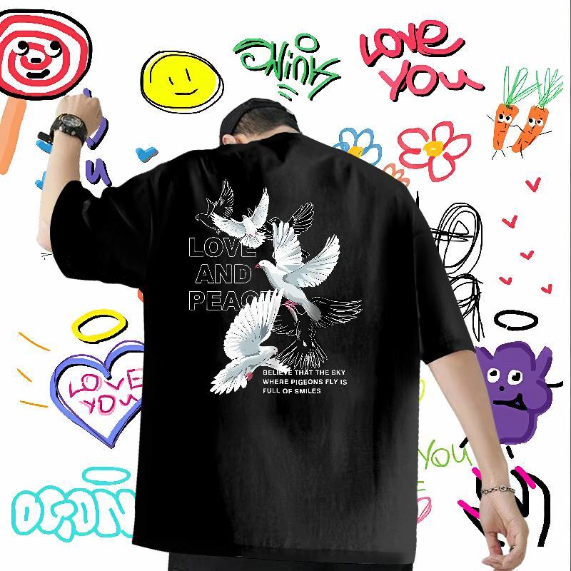 Customized T Shirts Men 230g 100% Cotton eagle Summer Casual Tops Tees Crew Neck Comfortable Men Tshirts Customized Print