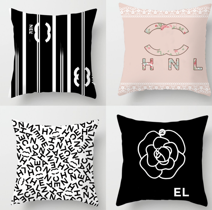Fashion Designer Throw Pillow Letter Home Pillow Letter Print Minimalist Sofa Decoration Cushion 45-45cm Pillow Core Detachable Pillow Case