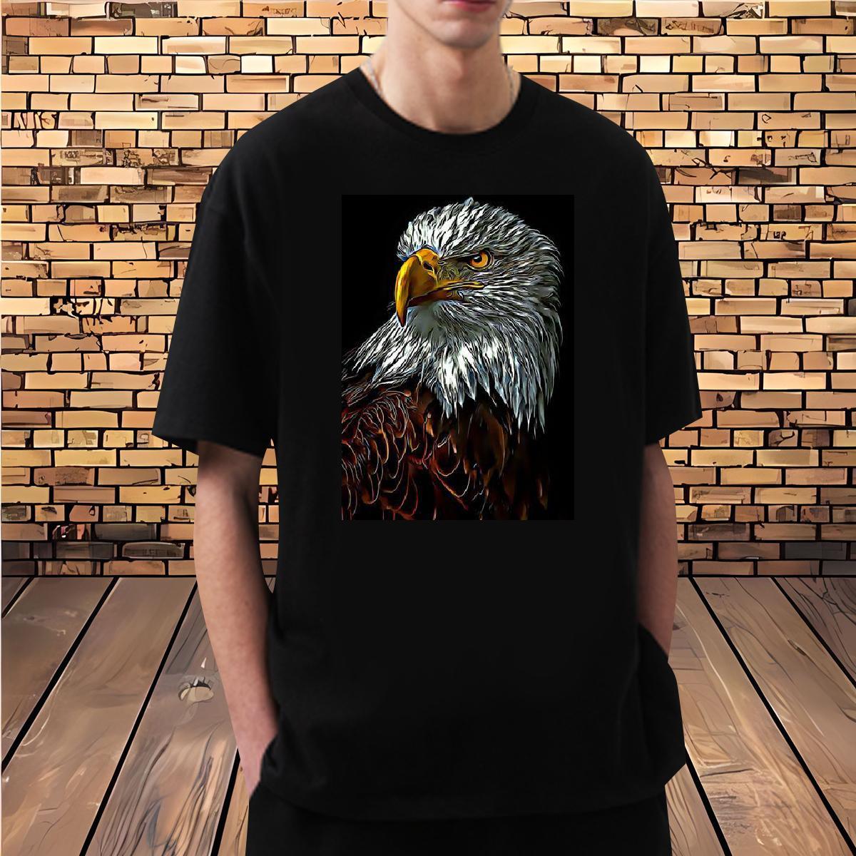 New Designer T shirt 230g 100% Cotton eagle High Street Hip Hop Tops Shirt Breathable Short Sleeve Wholesale Tshirts Custom Printed