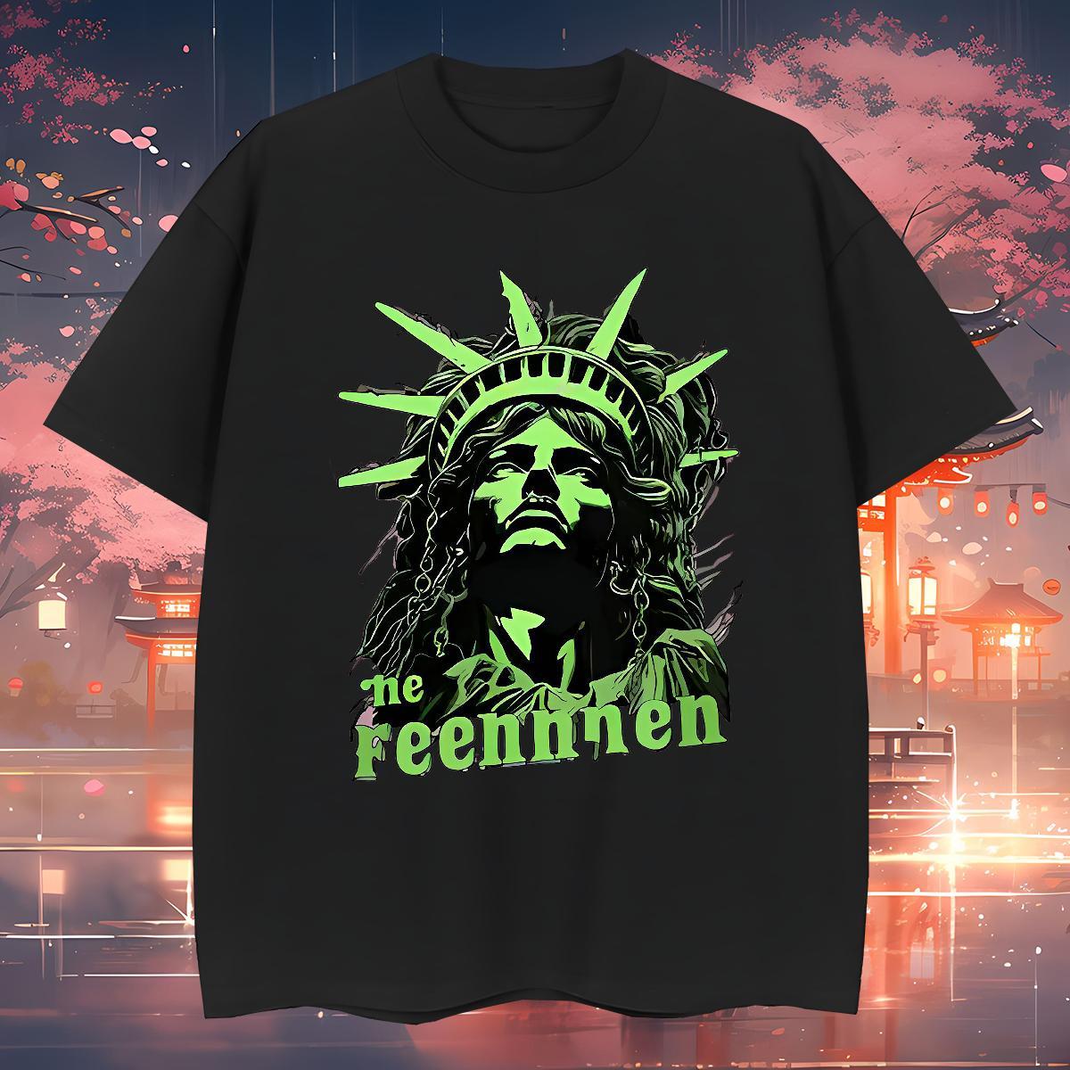 T-Shirts for Men 230g 100% Cotton portrait Daily Outfit Breathable Soft Cartoon Printing L-4XL Men Tshirts New Popular Wear