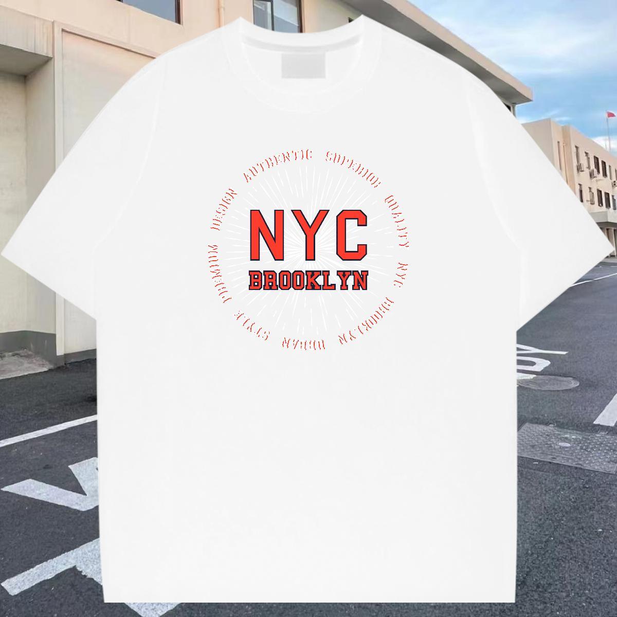 Popular Men Clothes T-Shirt 230g 100% Cotton Street Casual letter Cartoon Print Breathable Crew Neck 2024 New T-Shirts for Men Polos