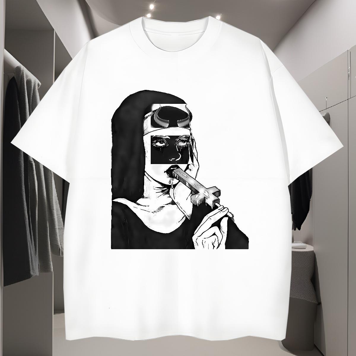 T-Shirts 230g Cotton nun Summer Casual Breathable Short Sleeve DIY Printed Men Tops Tees DIY Customized Soft Clothes