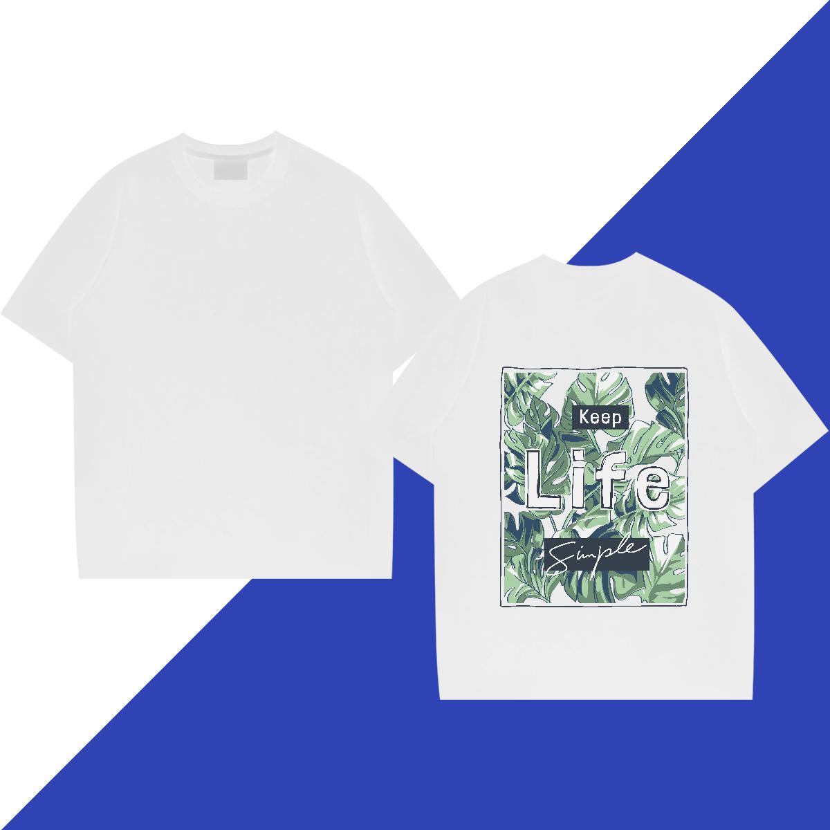 DIY T-Shirts 230g 100% Cotton tree Hip Hop Tops Tees Breathable Short Sleeve Comfortable Tshirts Cartoon Print