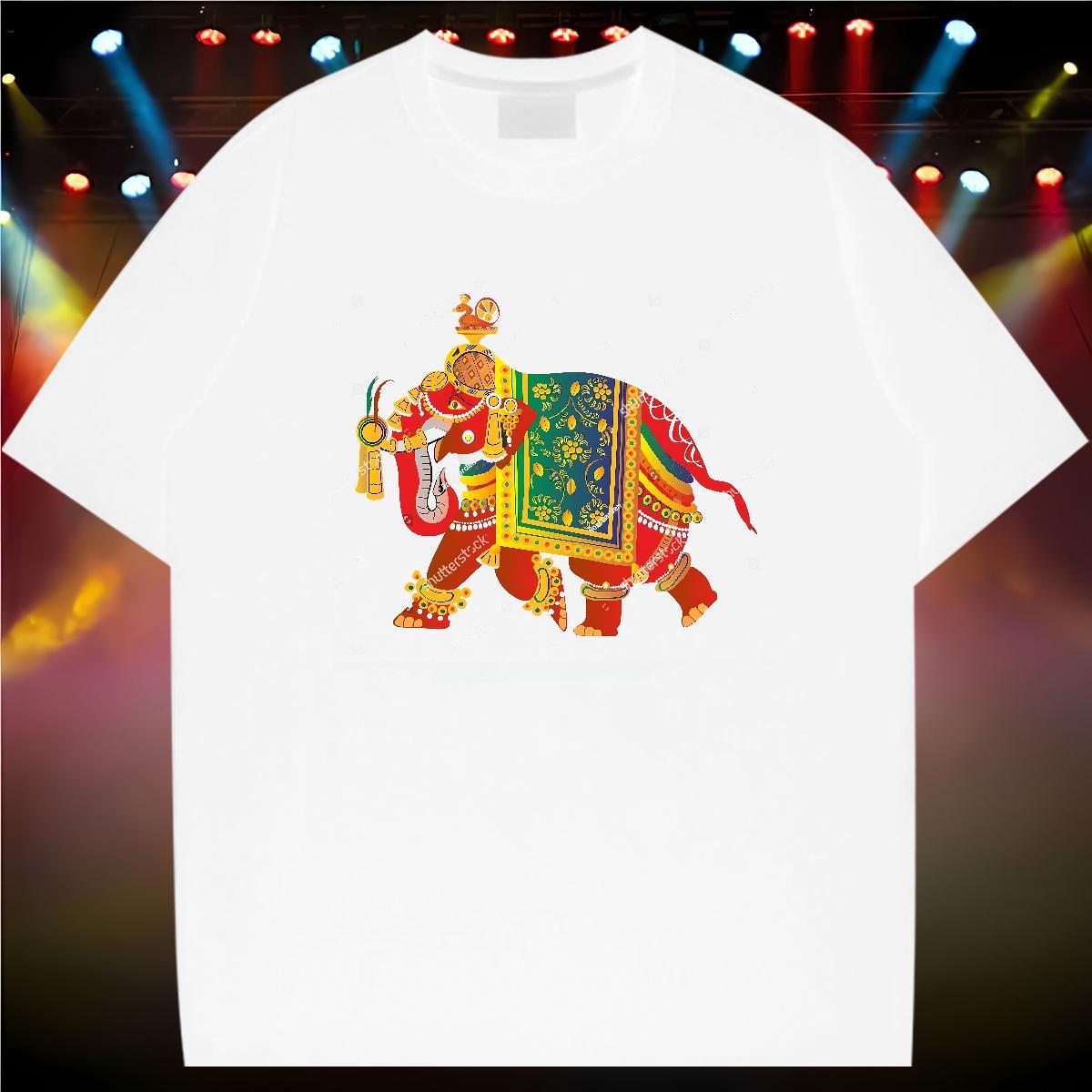 T Shirts Men 230g Pure Cotton elephant Outdoor Breathable DIY Printed Men Tees Fashion New Classic Clothes