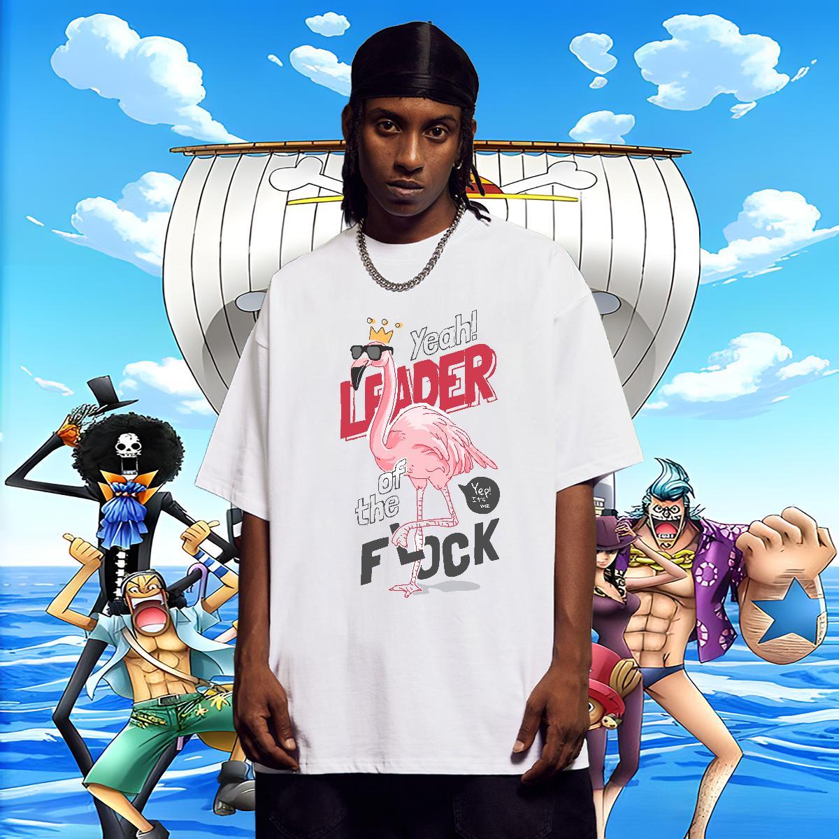 Loose Men Clothes T-Shirt 230g Pure Cotton Outdoor bird Anime Print Crew Neck Breathable 2024 DIY T Shirts Men Polos