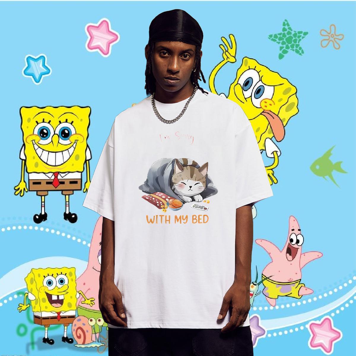 Fashion Design T Shirt For Man 230g Cotton cat Hip Hop Street Tshirts O-Neck Short Sleeve Free Shipping Men Tees DIY