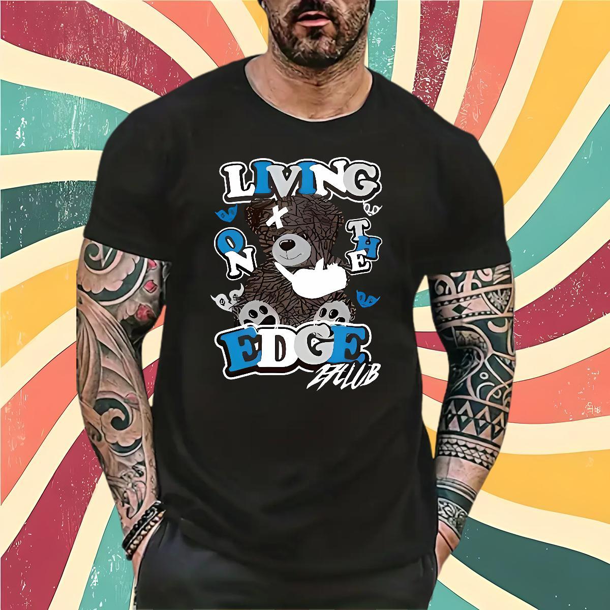 DIY Customized Man T Shirts 230g 100% Cotton bear Casual Beach Tops Round Neck Short Sleeve Designer Men Clothes T-Shirt Custom Printed