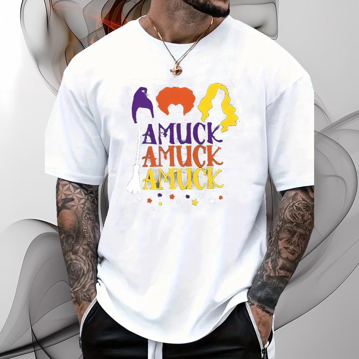 DIY Customized T-Shirts for Men 230g Pure Cotton halloween Casual Top Tees Crew Neck Breathable Wholesale Men Tshirts Custom Printed