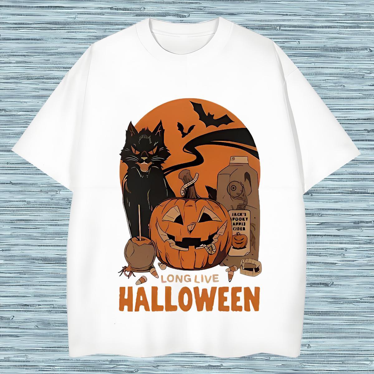 2024 Summer T Shirts Men 230g Cotton pumpkin Casual Tops Shirt Breathable Crew Neck Popular Men Tops Tees Plus Size Custom