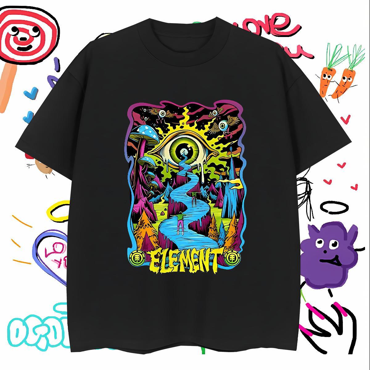 T-Shirts for Men 230g Pure Cotton eyes Daily Wear O-Neck Short Sleeve Skull Tshirts Fashion New TOP Quality Clothes