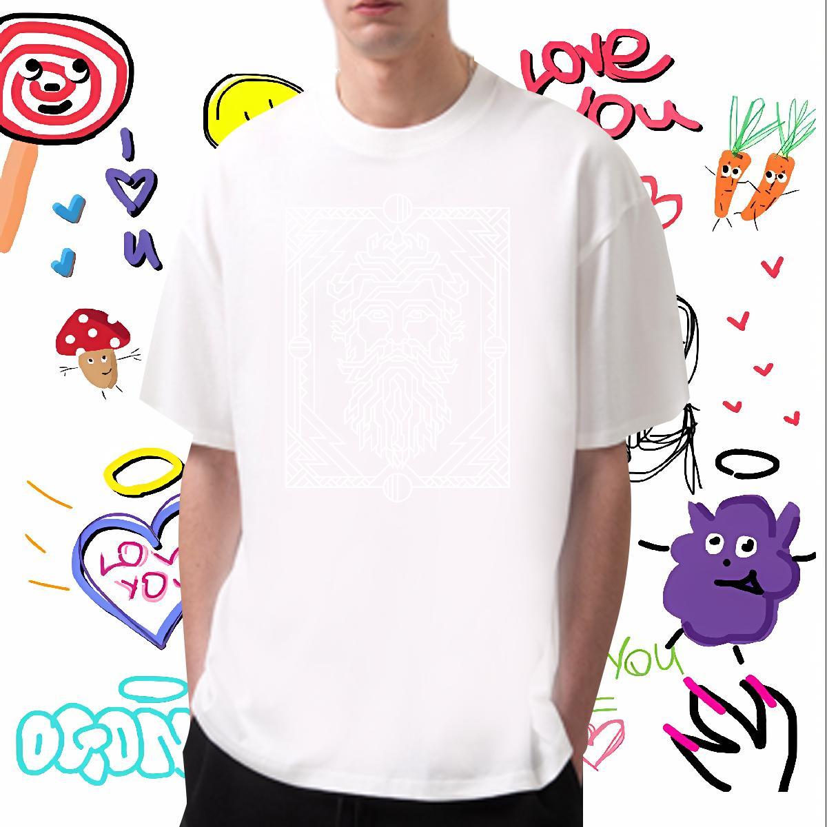 Mens T Shirts 100% Cotton 230g handpainted Anime Printing Street Breathable Soft Custom Cartoon Men Clothes T-Shirt Classic Popular Top Tees