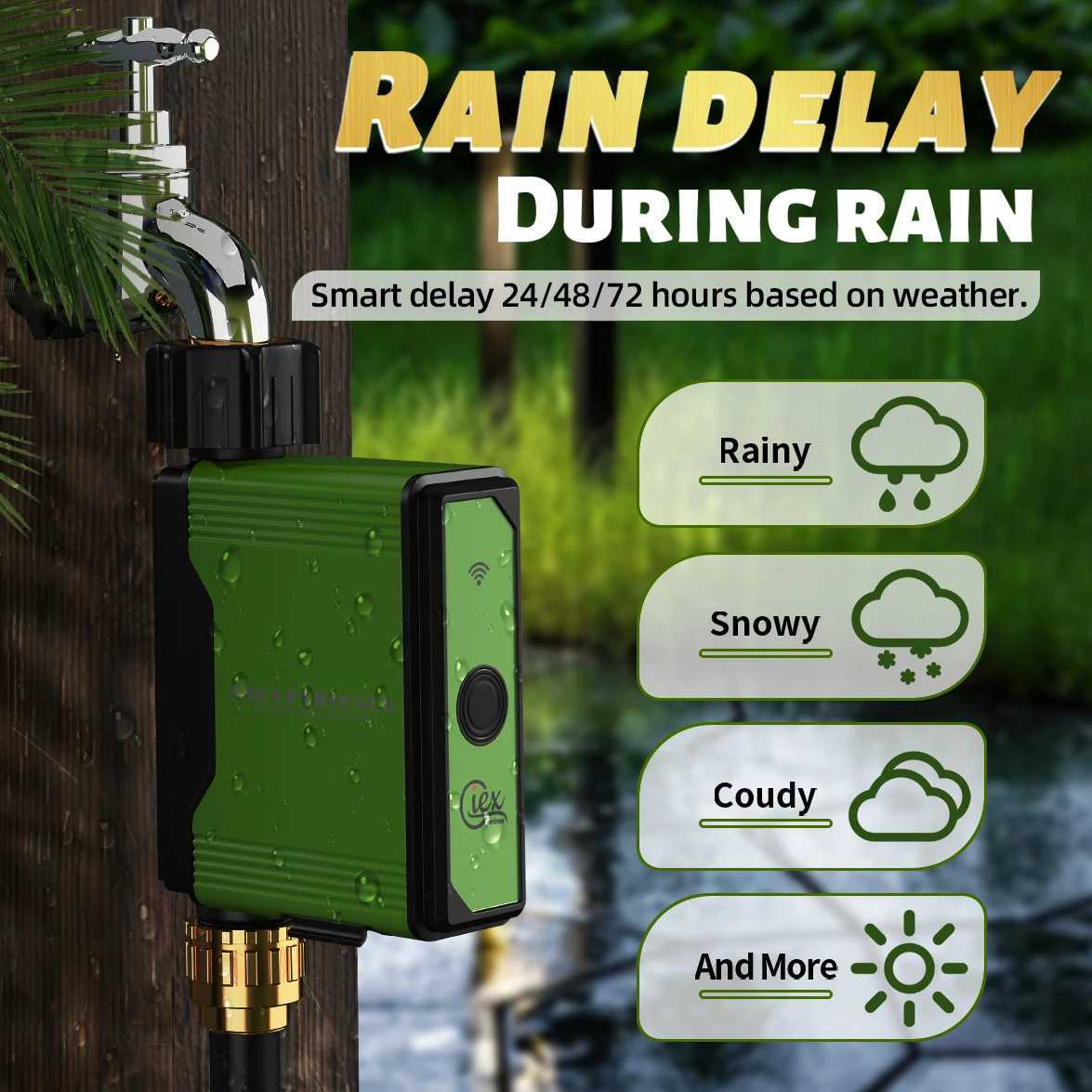 2024 New ZIGBEE WIFI Garden Drinking Water Timer Intelligent Sprinkler Fire Extinguishing System with Built in Water Flow Recorder Controller TYA B240