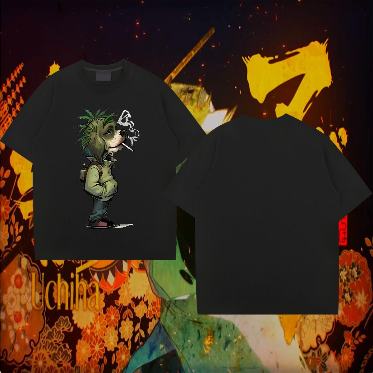 Fashion Men T Shirts 100% Cotton 230g dog Casual Daily Wear Tees Shirts O Neck Short Sleeves Unisex Tshirts Cartoon Printing L-4XL