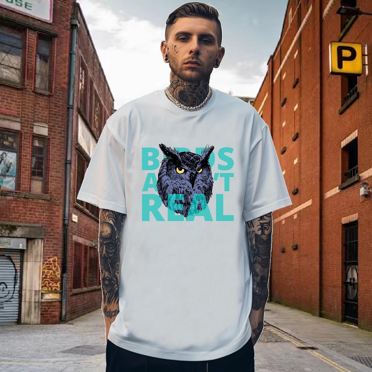 Men T Shirts 230g 100% Cotton eagle Home Outdoor Breathable Crew Neck Black Oversized Men Tshirts Classic Loose Fit Wear