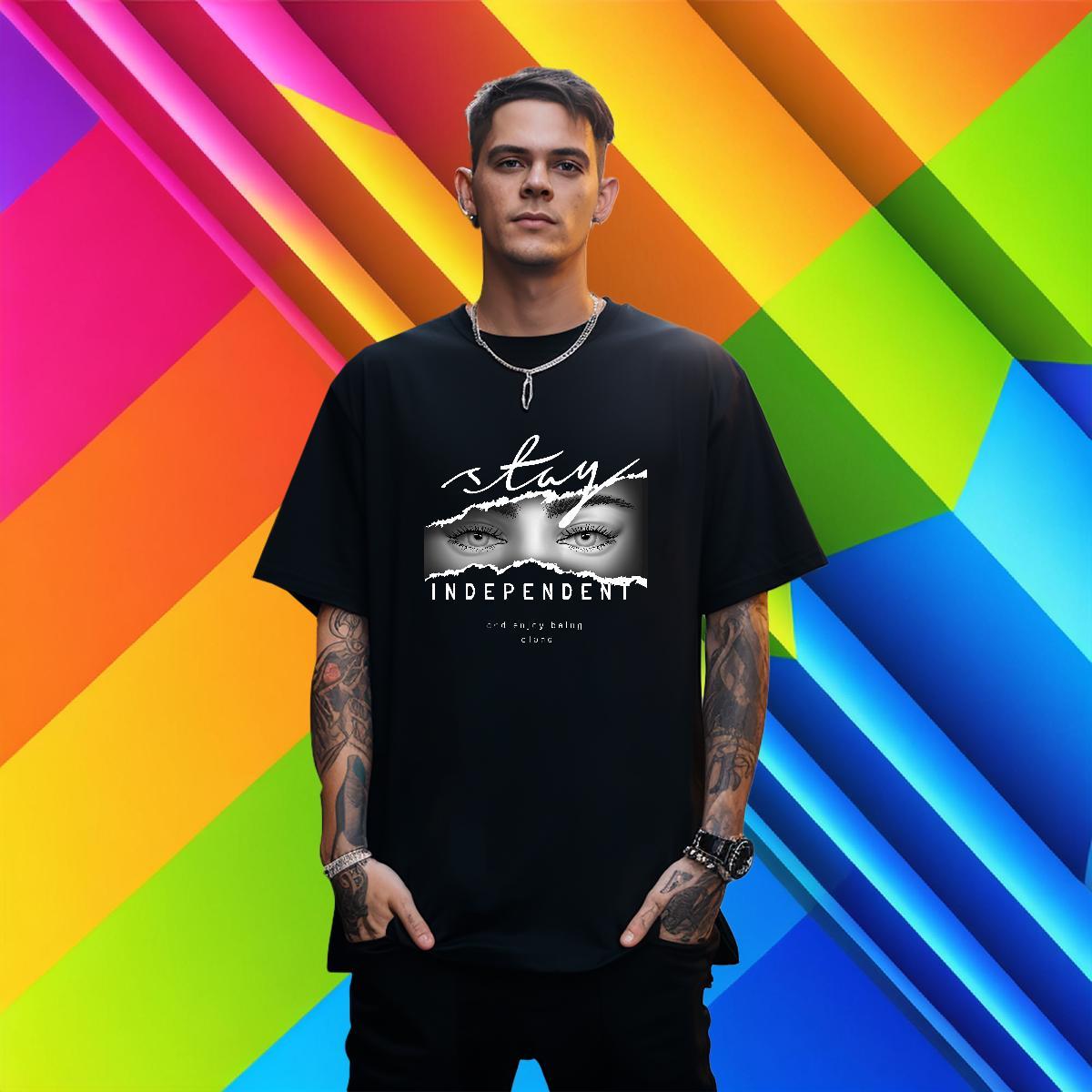 T-Shirts for Men 230g 100% Cotton eyes High Street Hip Hop Breathable Soft Plus Size Cartoon Men Clothes T-Shirt Designer Fashion Loose Tops