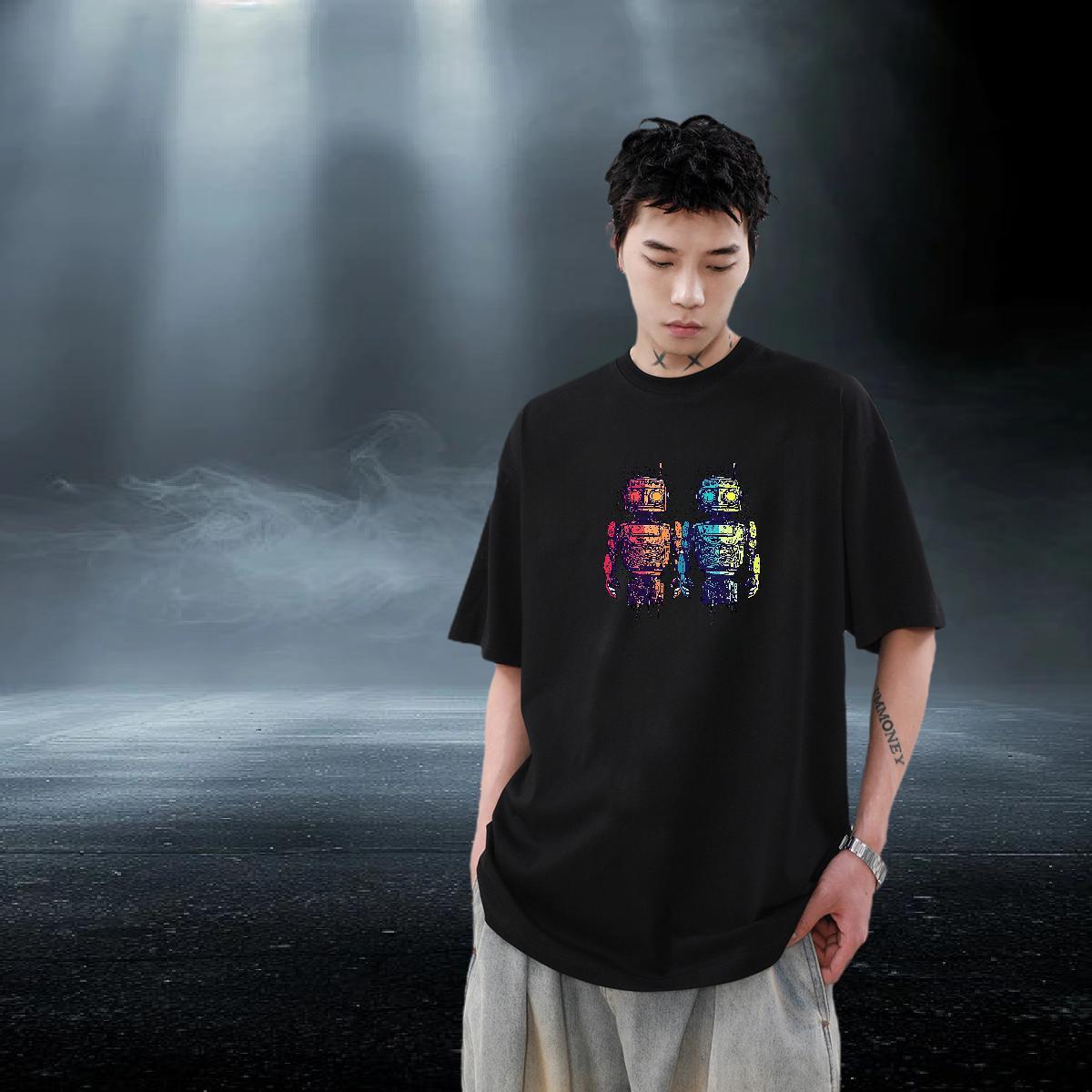 Classic Men Tshirts 100% Cotton 230g Street ET DIY Printed O-Neck Short Sleeve New Arrival T shirt Tees