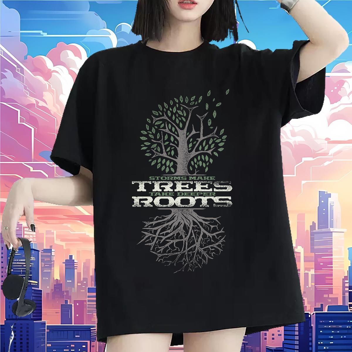 Lady T-Shirts for Women Breathable Short Sleeve Lady T shirt Custom Printed tree Summer Casual 230g Pure Cotton Brand Tops Tees