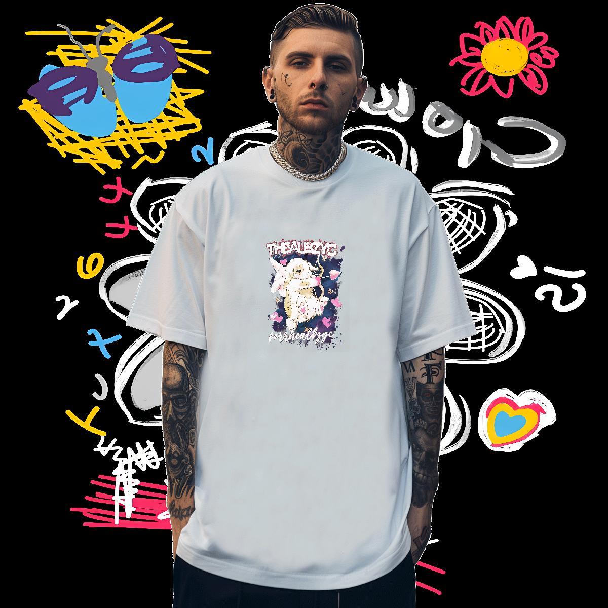 DIY Customized T-Shirts for Men 100% Cotton 230g rabbit Casual Daily Wear Clothes Breathable Soft Popular Tshirt for Man Woman Custom Printed