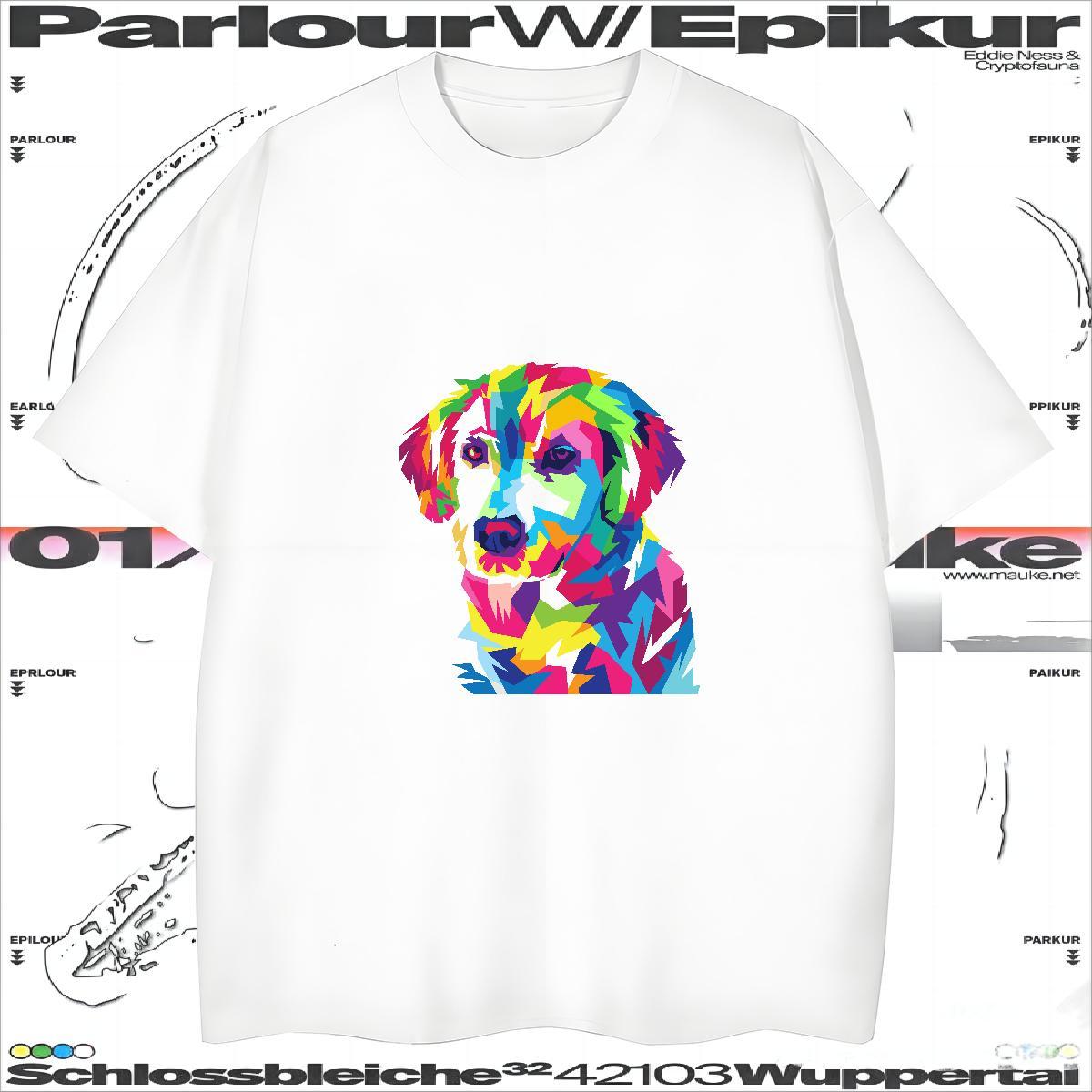 T shirt 230g 100% Cotton dog Casual Breathable Short Sleeve Customized Print Men Clothes T-Shirt Classic Loose Tees Shirts