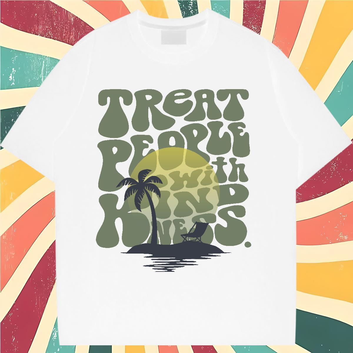 Loose T Shirt For Woman Breathable Crew Neck Lady T shirt DIY Printed tree Sport 230g Cotton 2024 Designer Clothes Shirt