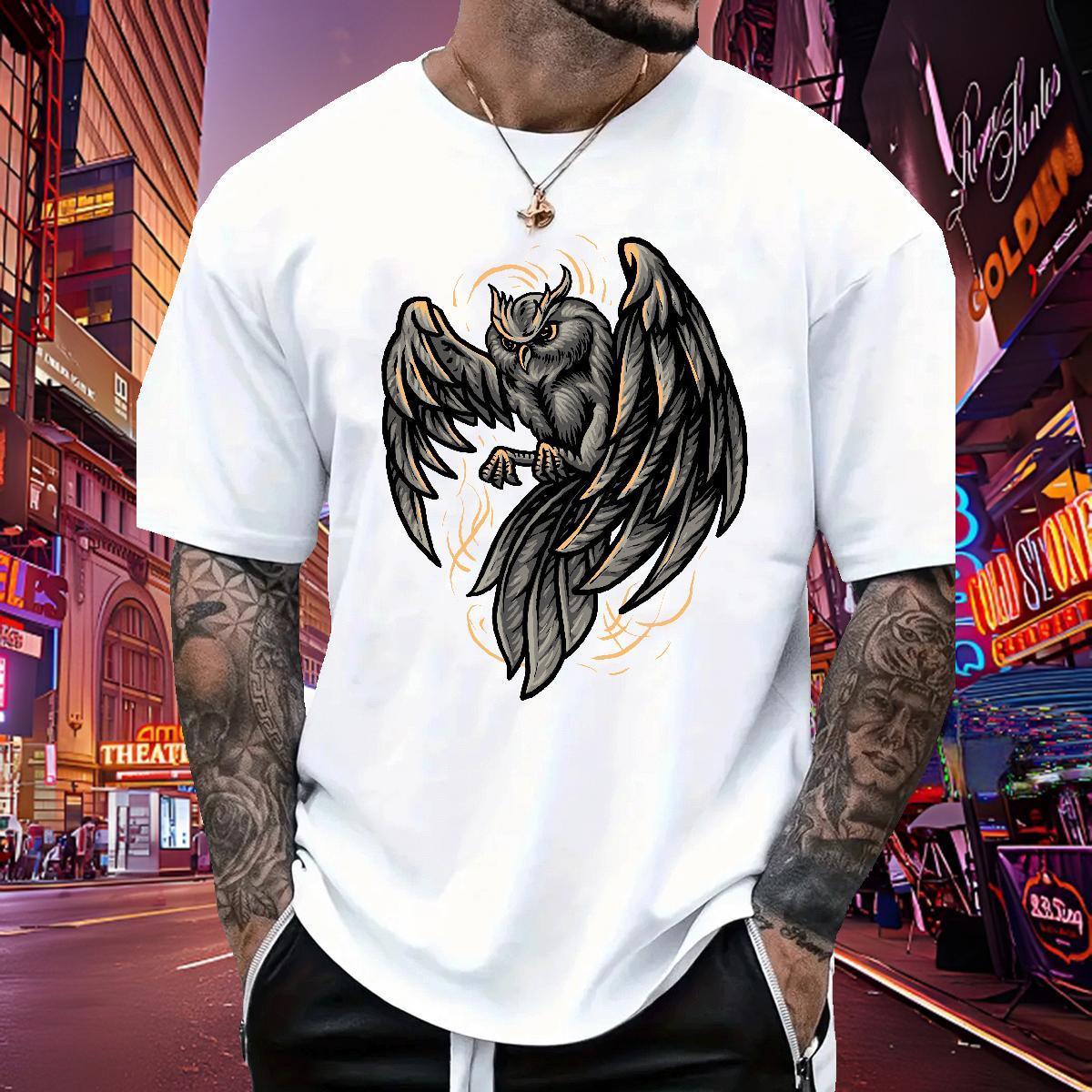 Cool Design Mens Tshirts 230g Cotton eagle Men T Shirts Summer Casual Breathable Short Sleeve DIY Logo Oversized Casual New Top Tees