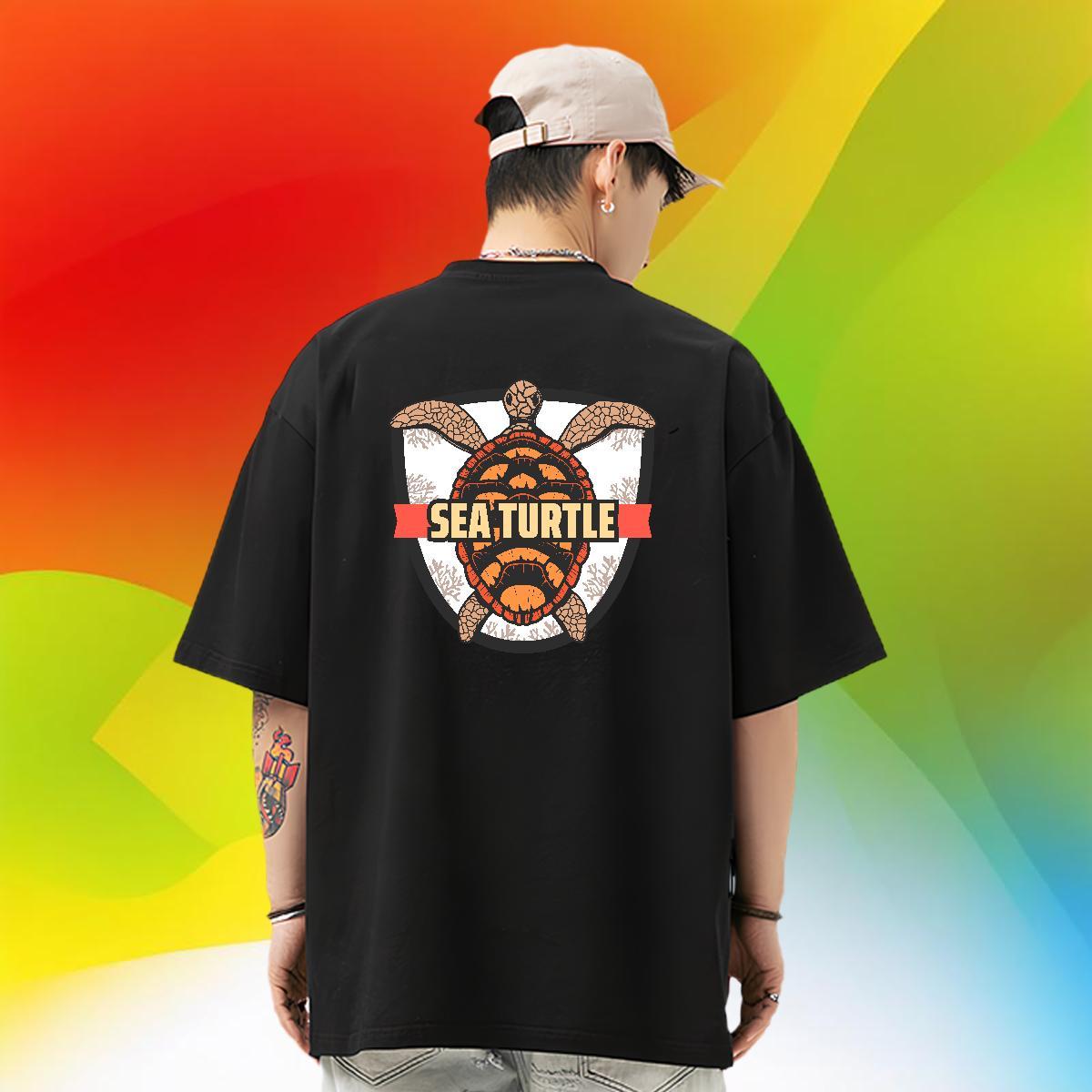 Factory Direct T-Shirts 230g Pure Cotton Sport Tops Tees O-Neck Short Sleeve High Quality Men Tees Cartoon Print