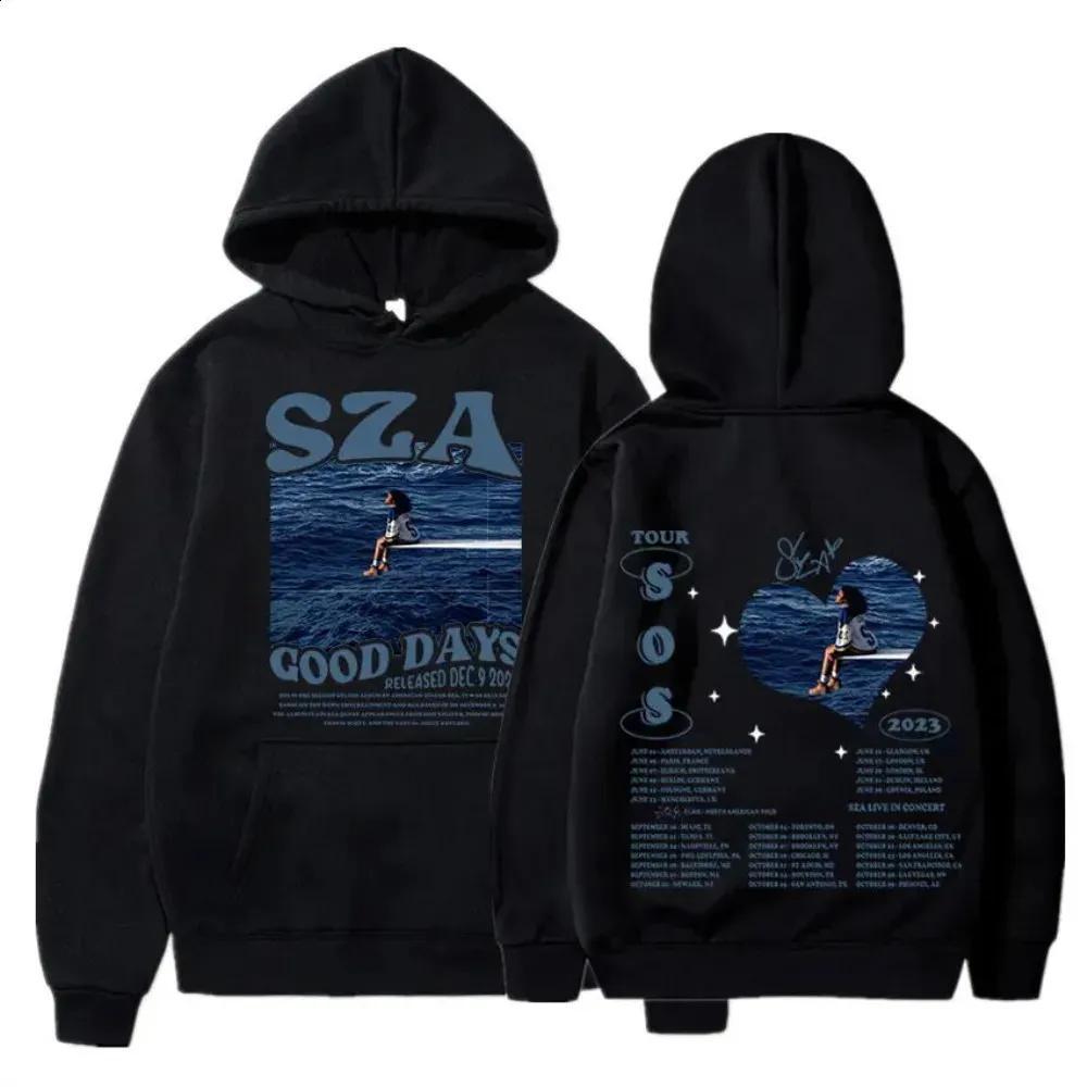 Mens Hoodies Sweatshirts Uni Sza Sos Good Day Printed Street Clothing Hooded Sweater Harajuku Sportswear Fashionable Sports Couples Ev Otraf