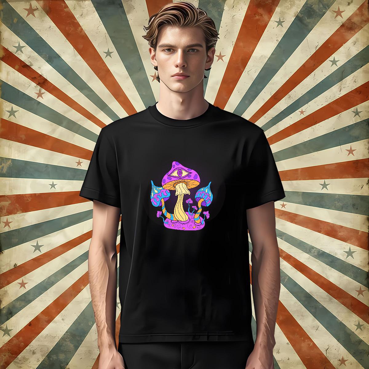 2024 Designer T-Shirts 230g Pure Cotton mushroom Street wear Hip Hop Wear Round Neck Short Sleeve Brand Mens Tshirts DIY Anime