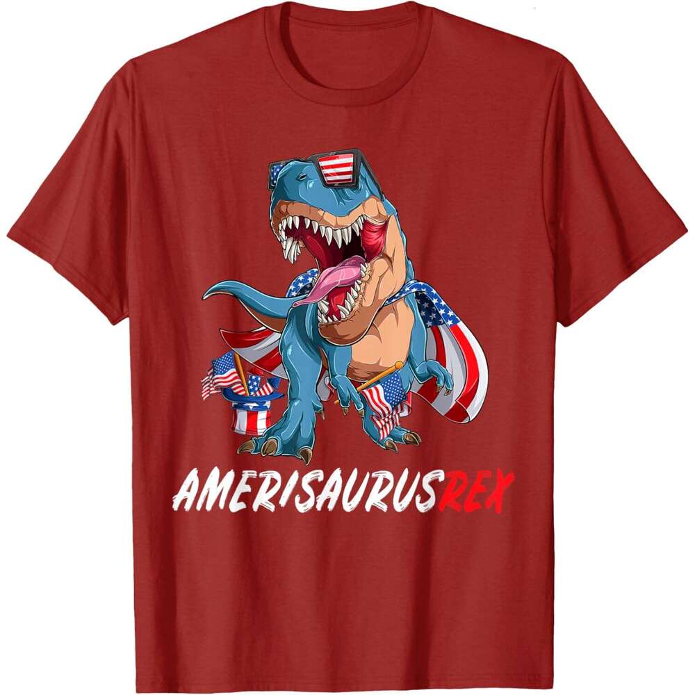 T shirt Mens 4th July T Rex America Dinosaur Independence Day Patriot USA T-Shirt shirts tshirt graphic tee Casual tops summer clothes Short sleeve Fr