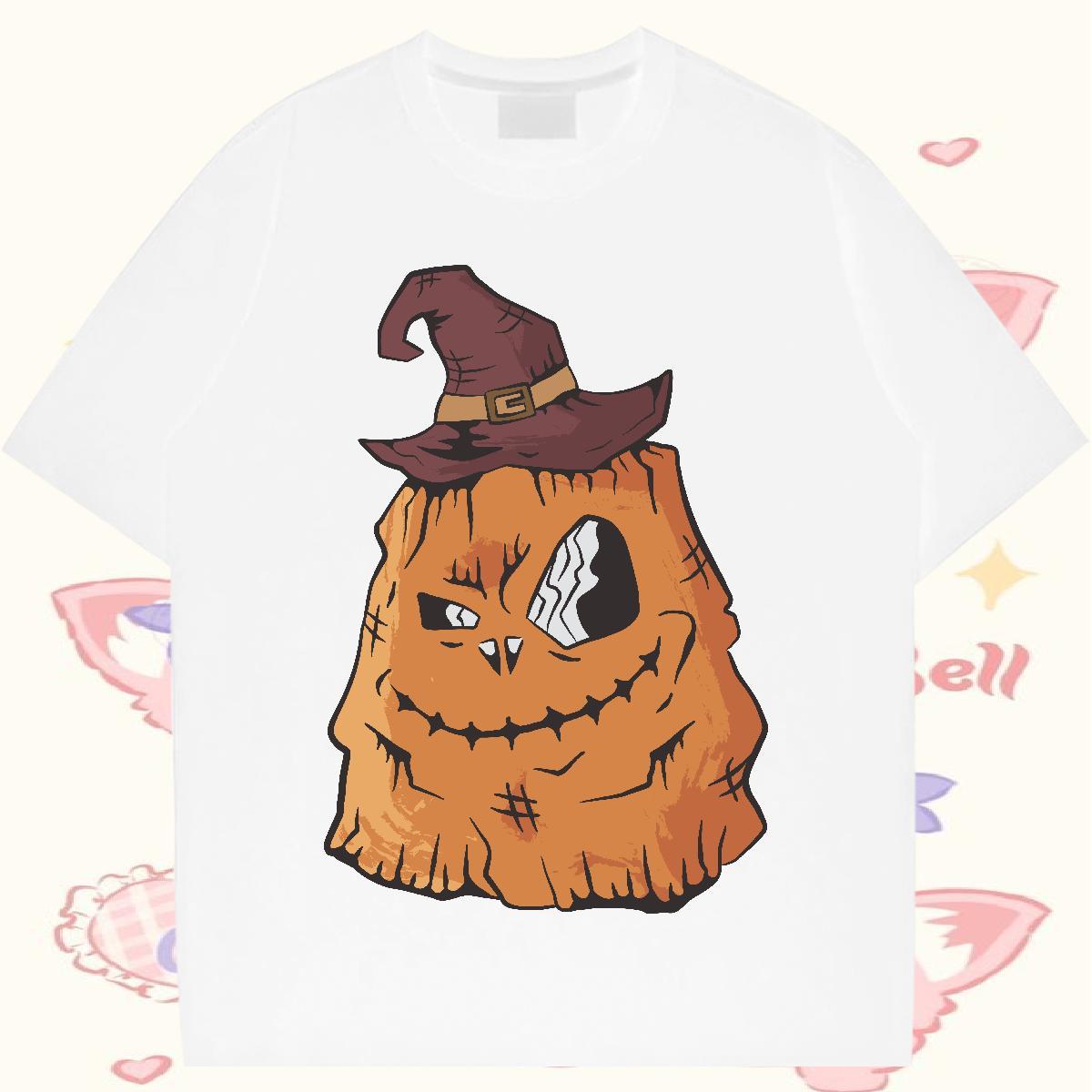 Fashion Designer T shirt 230g Cotton pumpkin Hip Hop Tees Pure Cotton Free Shipping Men Tees Cartoon Print