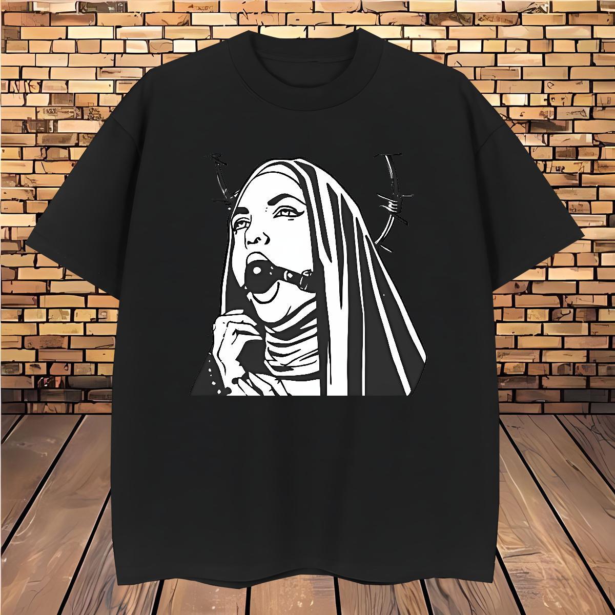 Mens T Shirts 230g Cotton nun Anime Printing Street Round Neck Short Sleeve DIY Printed Tshirt for Man Woman New Designer Brand Tops Tees