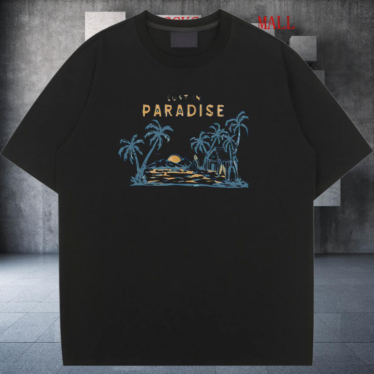 5A T-Shirts O-Neck Short Sleeve Lady T shirt Black Oversized sea Sport 100% Cotton 230g Fashion Casual Tee Shirt