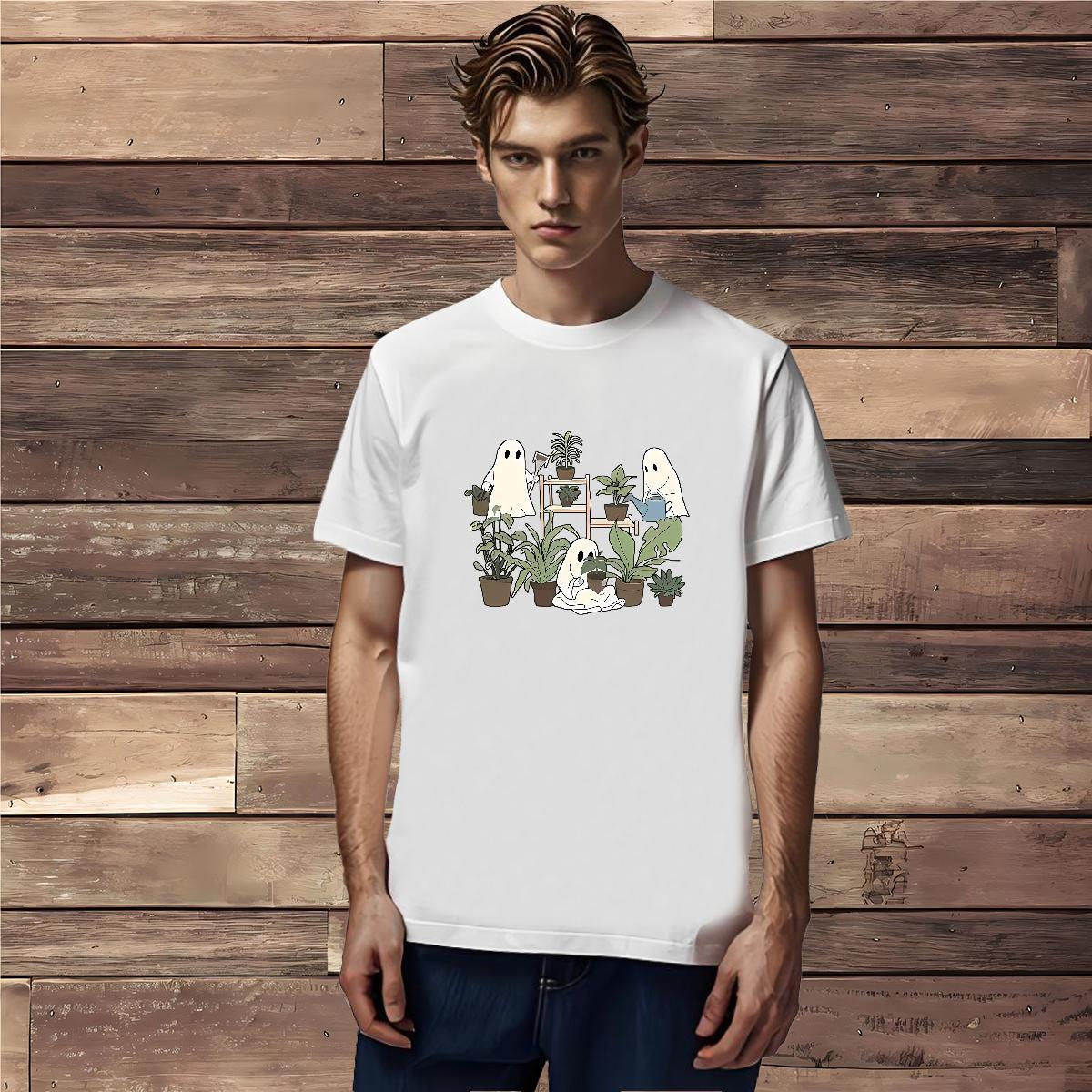 DIY T Shirt For Man 230g Pure Cotton halloween Street Tops Tees O-Neck Short Sleeve Classic Couples T Shirts Skull