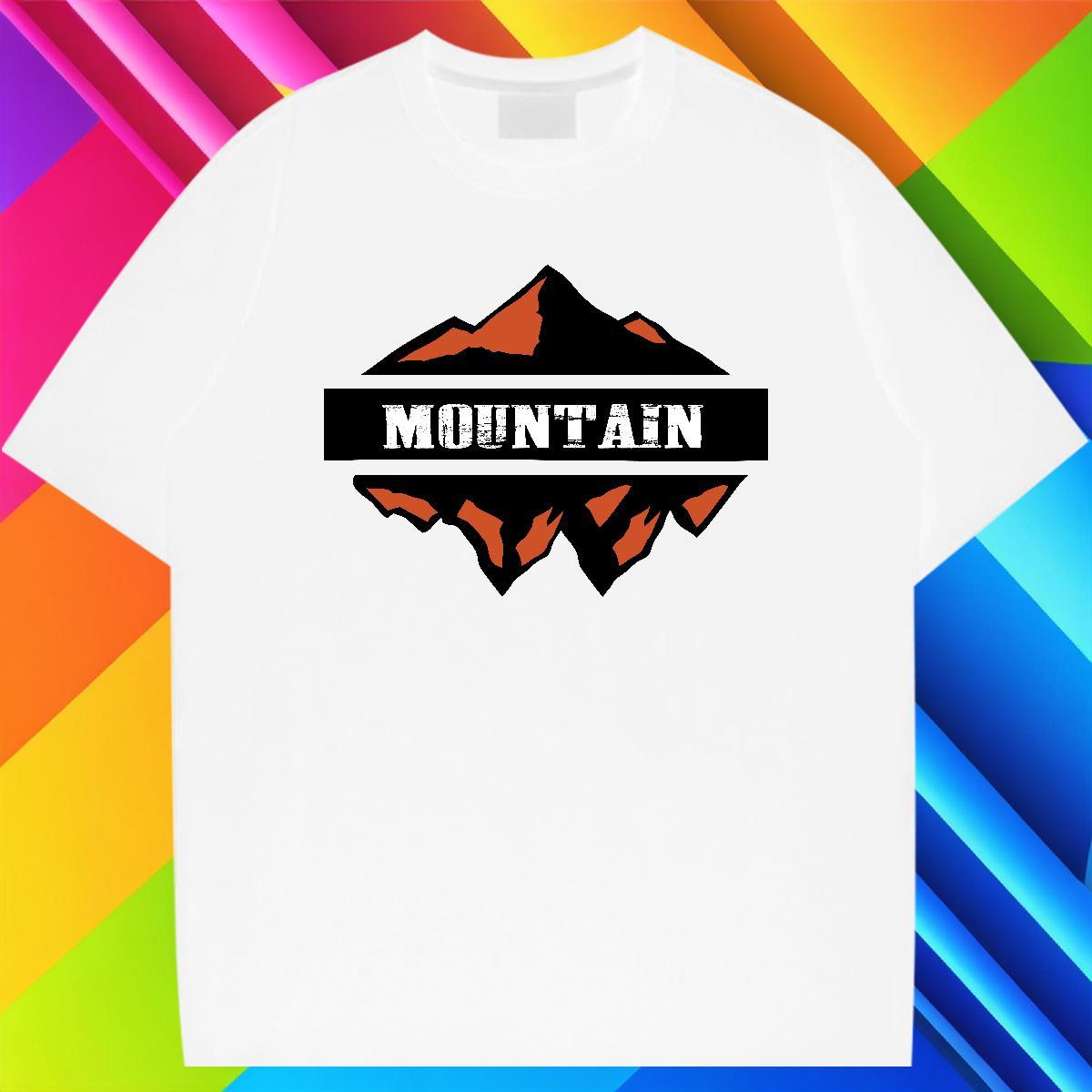 Brand Mens Tshirts 230g 100% Cotton Daily Wear mountains DIY Logo Oversized Breathable Short Sleeve Casual New T-Shirts for Men Tops