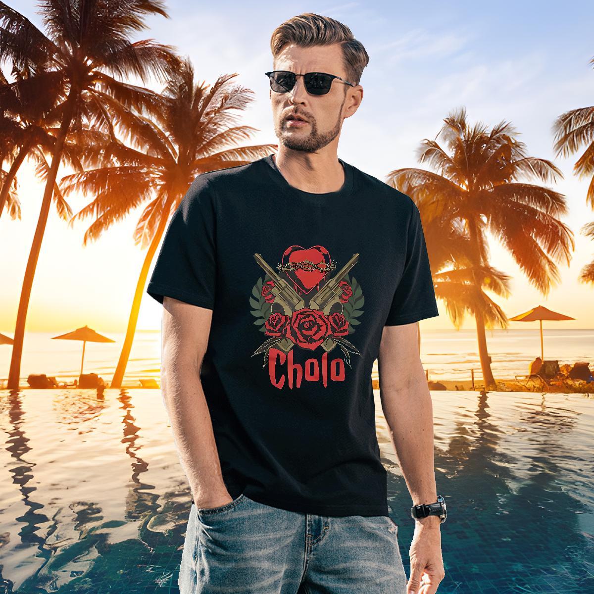 Unisex Couples T Shirts 230g Pure Cotton pistol T Shirt For Man Anime Printing Street O-Neck Short Sleeve Plus Size Cartoon Fashion Designer Tees