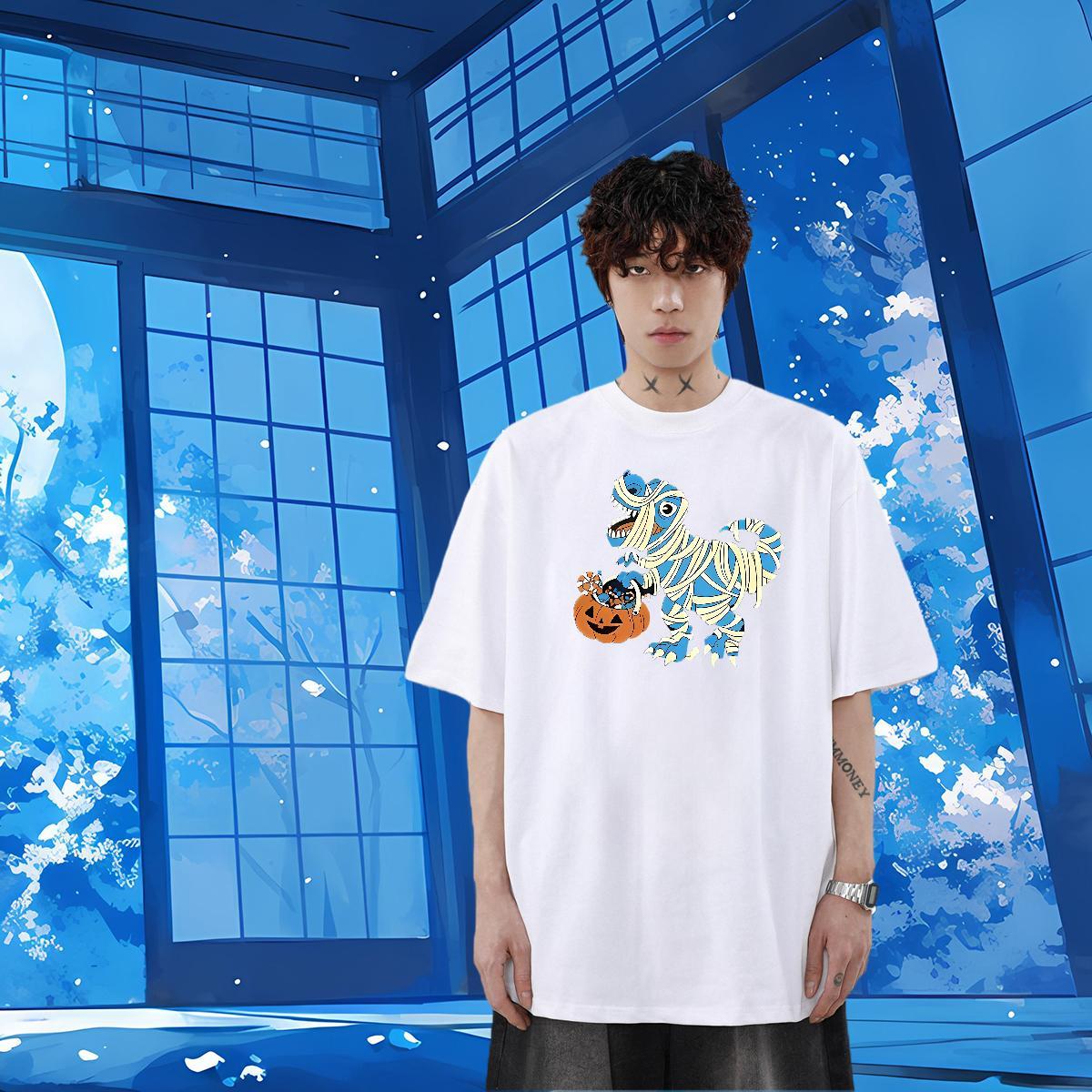 Classic Casual Men T Shirts 230g Pure Cotton pumpkin Spring Summer Top Tees Breathable Short Sleeve Popular Mens Tshirts Customized