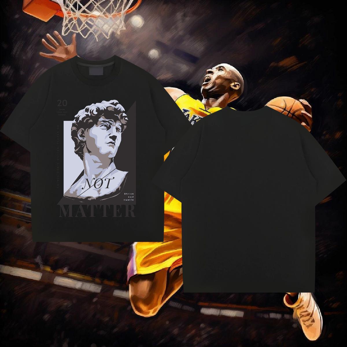 New Men T Shirts 230g Cotton Statue of David Hip Hop Street Wear Pure Cotton TOP Quality Men Tees Oversized 4XL