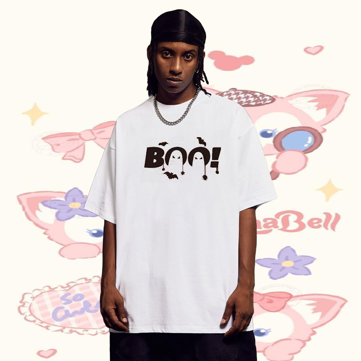 2024 New Men T Shirts 230g 100% Cotton halloween Casual Daily Wear Polos Round Neck Short Sleeve Popular Men Tees Plus Size Custom