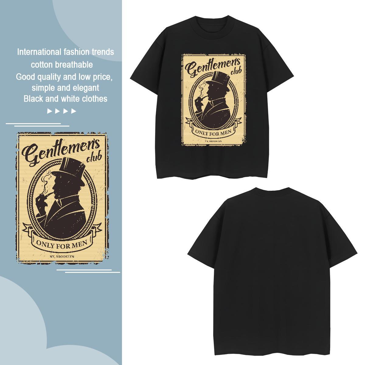 Mens T Shirts 230g Cotton portrait Outdoor Short Sleeve O-Neck Oversized Men Tees Fashion Cool Design Tops Shirt