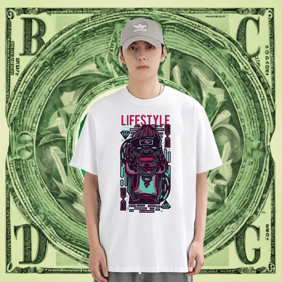 TOP Quality Men Tops Tees 230g 100% Cotton Sport ET Oversized Pure Cotton 2024 New T-Shirts Tshirts