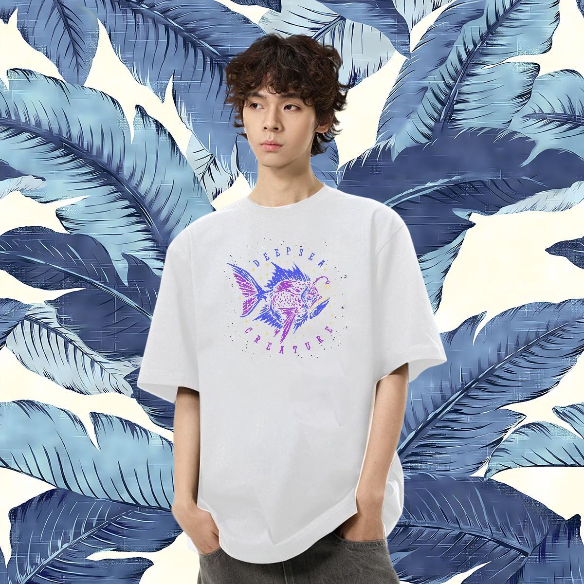 New Arrival T Shirts Men 100% Cotton 230g Spring Summer Tee Shirt Short Sleeve Soft High Quality Tshirts Cartoon Print