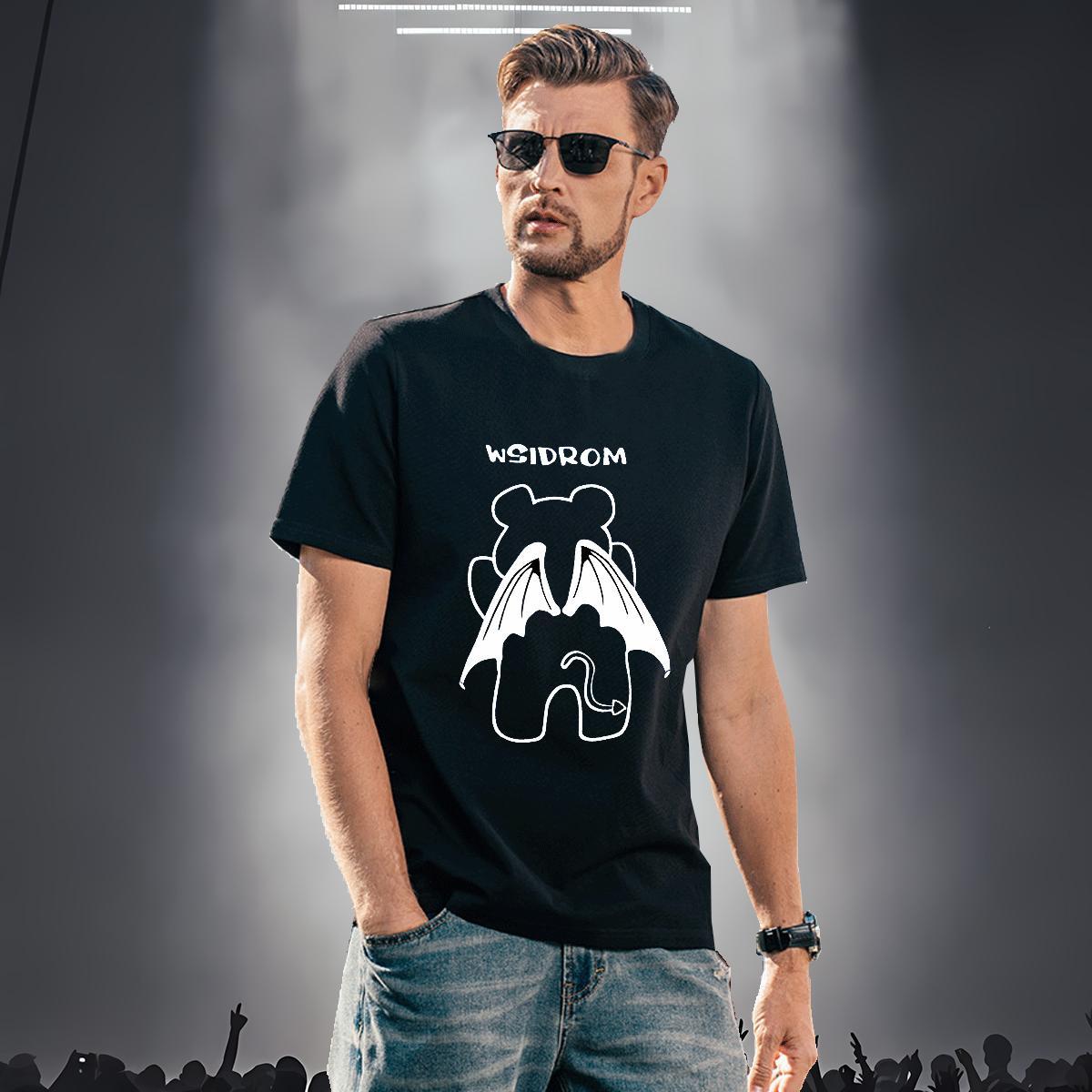 T-Shirts for Men 100% Cotton 230g bear Spring Summer Breathable Short Sleeve DIY Printed Men Tops Tees New Wholesale Clothes