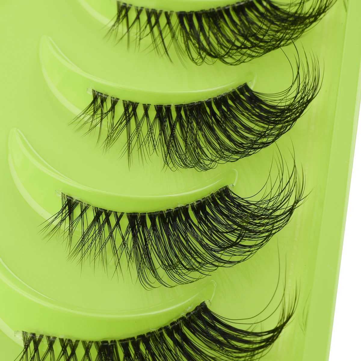 Half Eyelash 3/10 Pair False Eyelash Natural Long Cat Eyelash 3D Mink Eyelash Extension Makeup False Cils Wispy Handmade Eyelash W240803