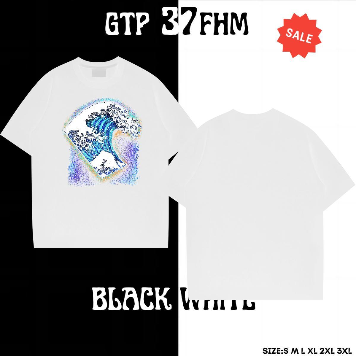 Loose Couples T Shirts 100% Cotton 230g Sports Casual sea wave DIY Logo Oversized Breathable Free Shipping T-Shirts for Men Tops